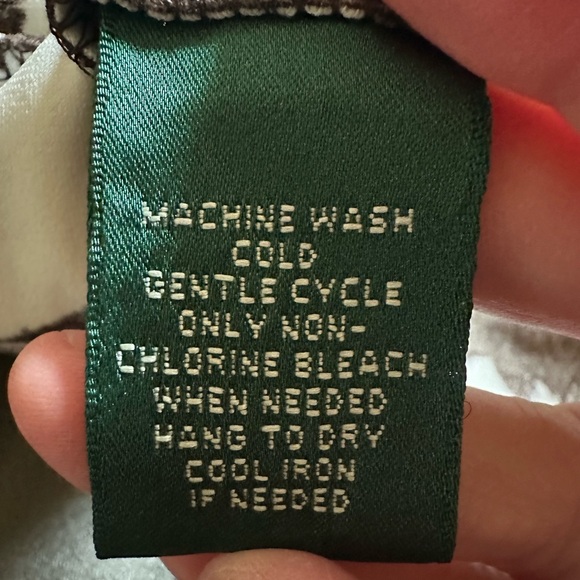 Lauren Ralph Lauren V-Neck Sleeveless Brown and White Floral Dress. Size 8 - Picture 8 of 8